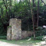 Pillar and Fence, South entrance to Bixby State Park, off Fortune Avenue, Lodomillo Township
