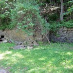 Fireplace and Retaining Wall, East end of C. St., South side of road, McGregor, IA, Mendon Township